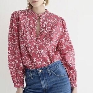 NWT J. Crew Ruffleneck Top In Blushing Meadow